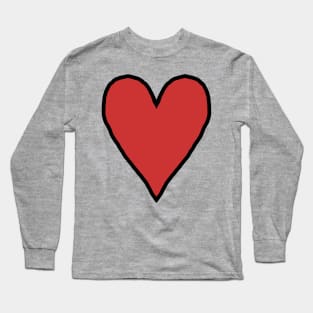 Red Heart Love for Valentines Day Graphic Long Sleeve T-Shirt